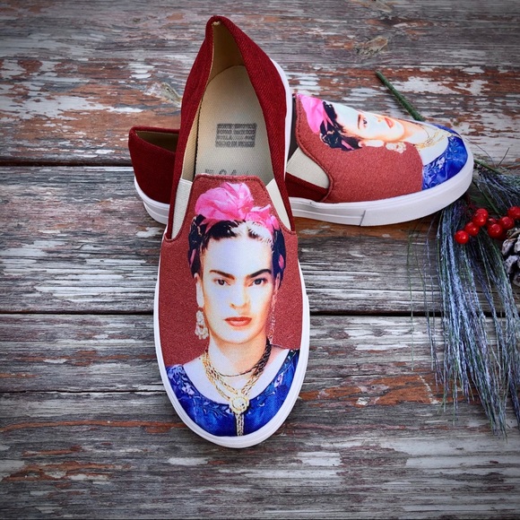 Frida Kahlo Inspired Shoes - Frida Kahlo Canvas Flats/Loafers